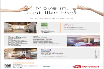 Book ready to move in apartments  Appaswamy Trllis  in